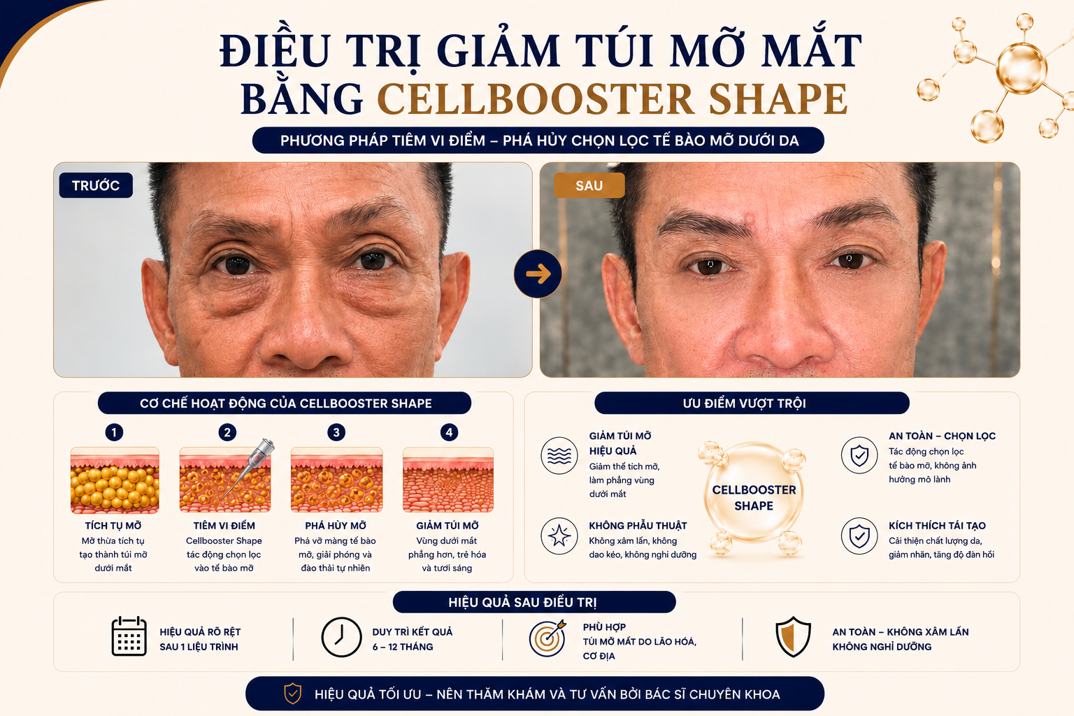 Giảm bọng mỡ mắt